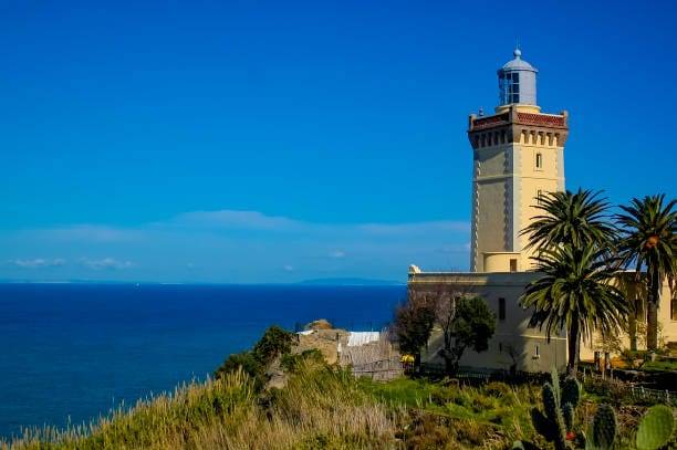 Travel route from Malaga to Morocco showing ferry crossing from Spain to Tangier, with options for tours to Marrakech, Fes, and Sahara Desert