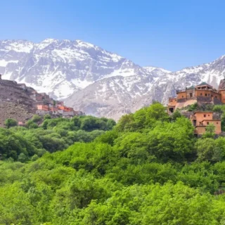 Day trip from Marrakech to Imlil in the Atlas Mountains with mountain villages and trekking scenery