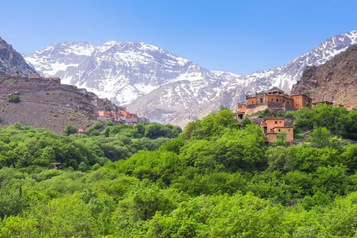Day trip from Marrakech to Imlil in the Atlas Mountains with mountain villages and trekking scenery